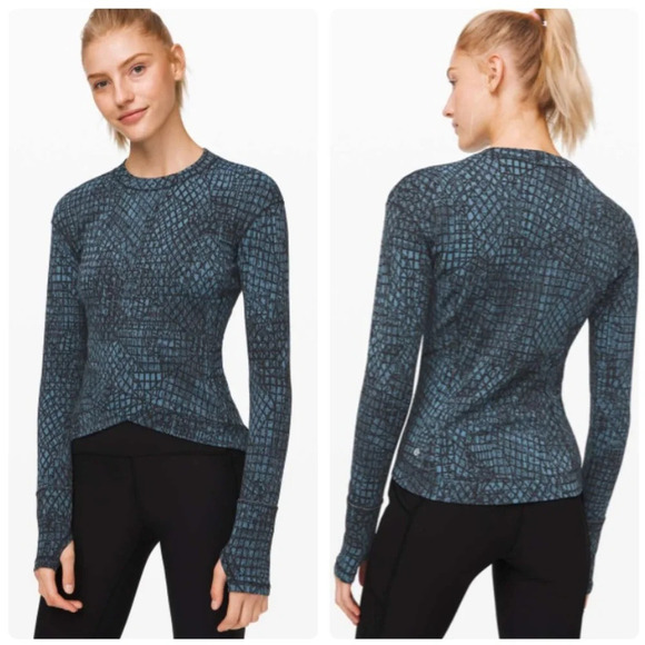 Lululemon Close to Crossing Long Sleeve Tectonic Jacquard Shipmate Black Size XS - Picture 1 of 13
